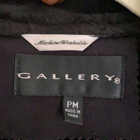 Gallery soft faux suede fur trim long overcoat - Picture 3 of 8